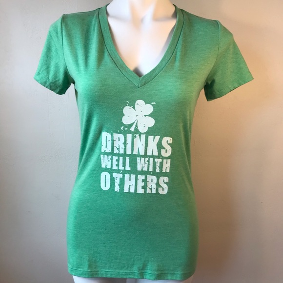 Bella Tops - St. Patty's Day Green Graphic T-Shirt, Drinking